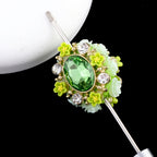 Vintage Floral Ball Zircon Magic Mirror Polymer Clay Bea