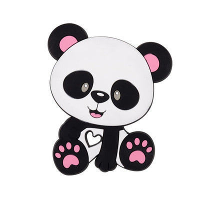 Baby cartoon highland cow, bear, unicorn, panda, dinosaur silicone focal bead