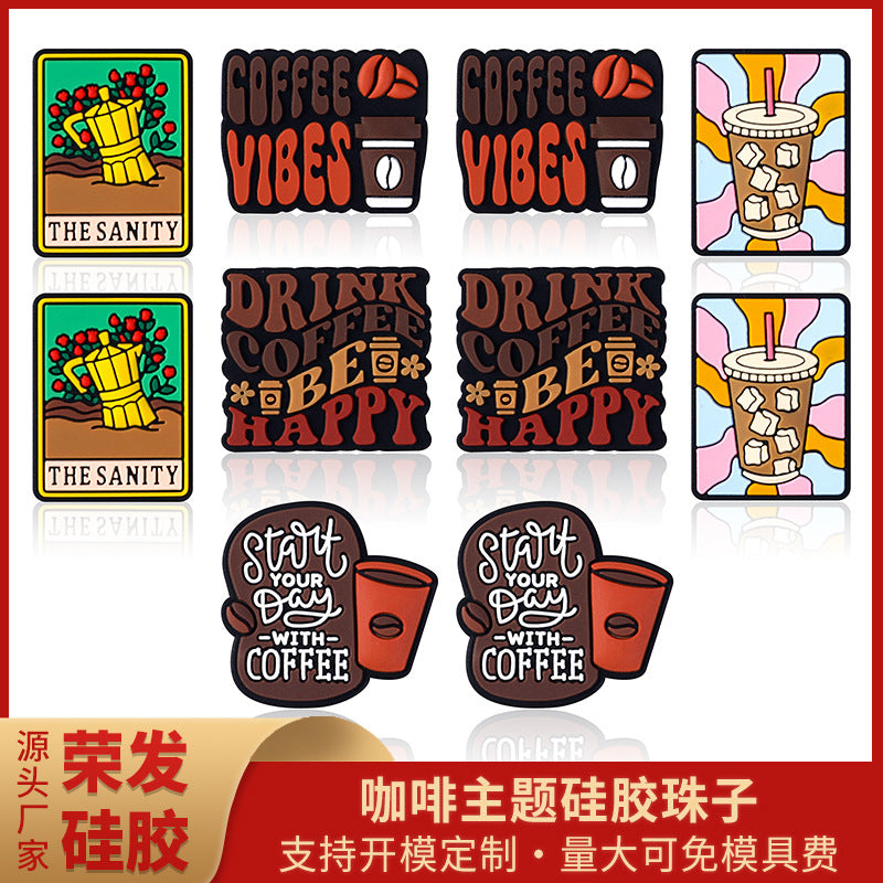 DIY Coffee letter silicone focal bead