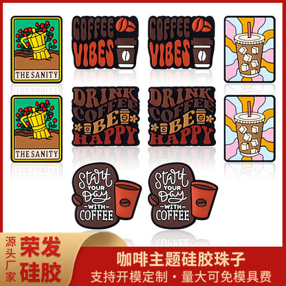 DIY Coffee letter silicone focal bead