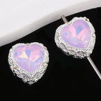 2mm Hole Silver Mocha Alloy Beads for Pen Making (Oval/Heart Shape)