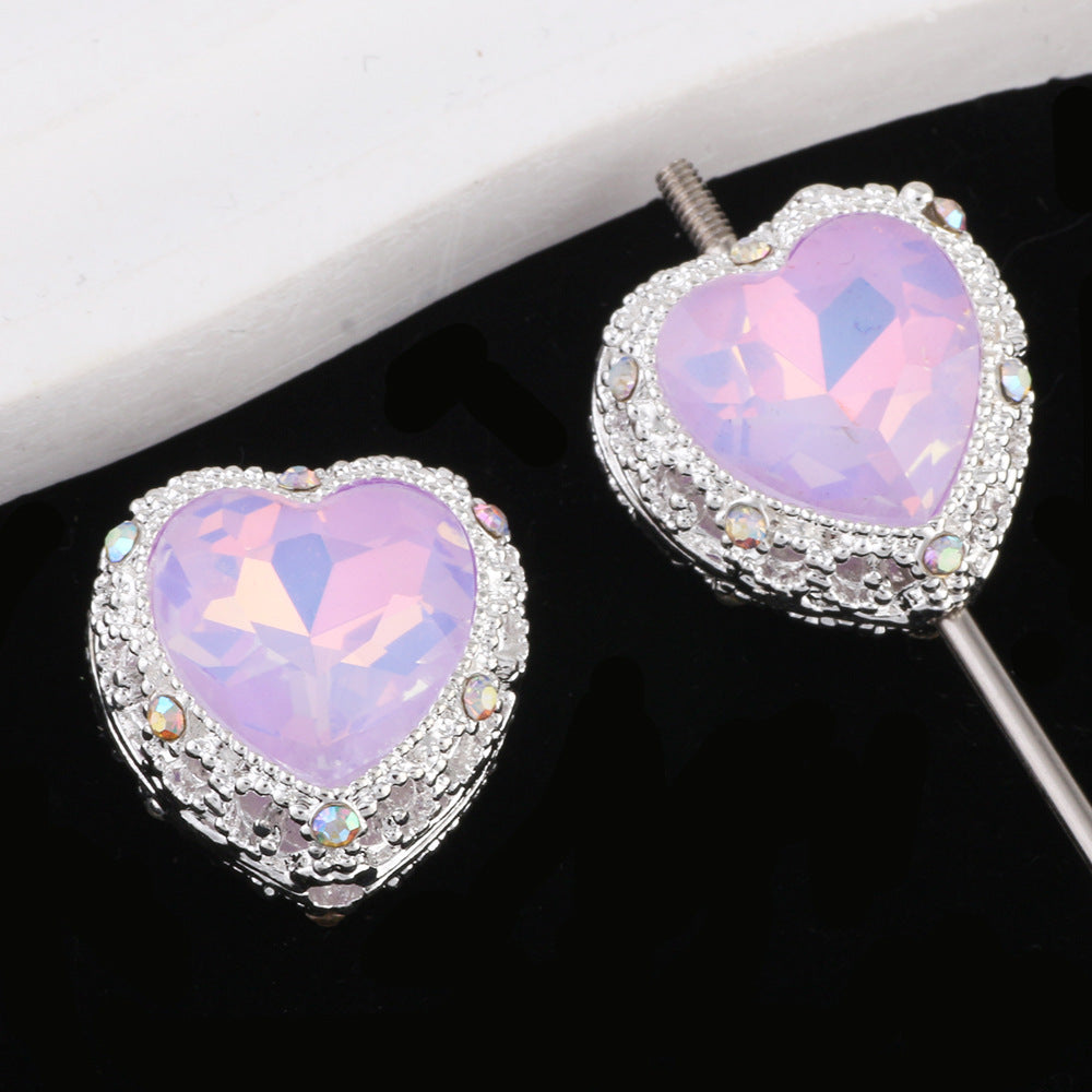 2mm Hole Silver Mocha Alloy Beads for Pen Making (Oval/Heart Shape)