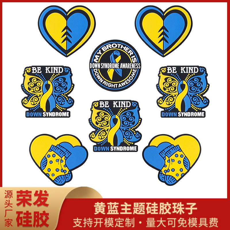 Heart shaped, cartoon butterfly silicone focal beads