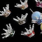 Kimhatter Heavy-Duty Colorful Crown Spacer Bead with Full Rhinestones 5pcs/bag
