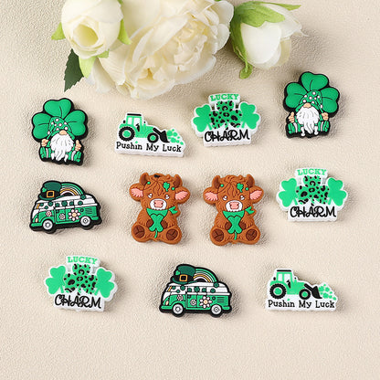 St. Patrick's day silicone focal beads