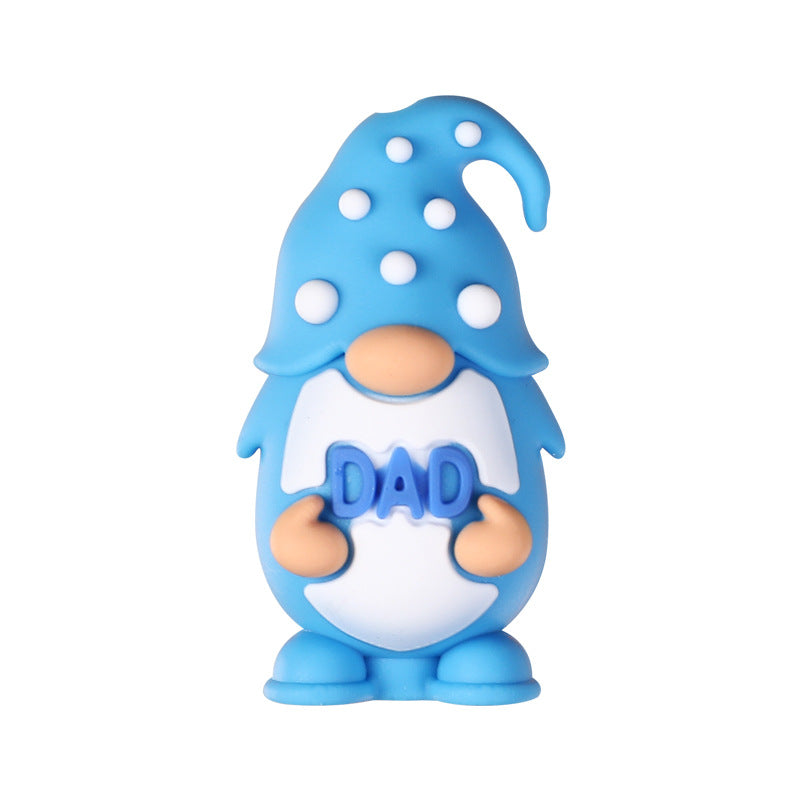 Father's day themed silicone focal beads