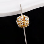 Kimhatter Nepal Heavy-Duty Alloy Pumpkin Bead with Rhinestones & Diamond Ball