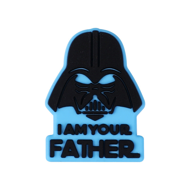 Father's day themed silicone focal beads