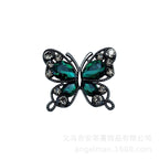 Single-Sided Alloy Rhinestone Butterfly Charm