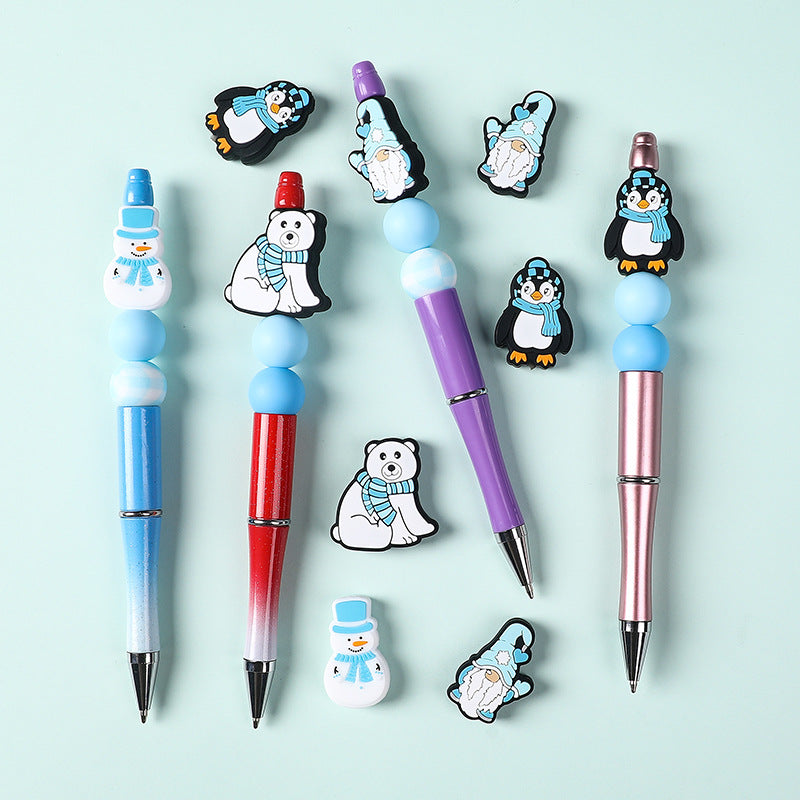 DIY Christmas snowman, penguin, polar bear silicone focal bead