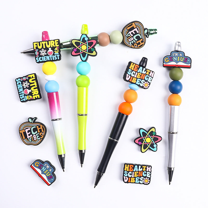 English letter inspirational silicone focal beads