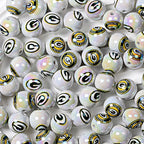 16mm NFL Football Team Beads – Double-Sided Acrylic Round Beads for Game Day Jewelry & Crafts