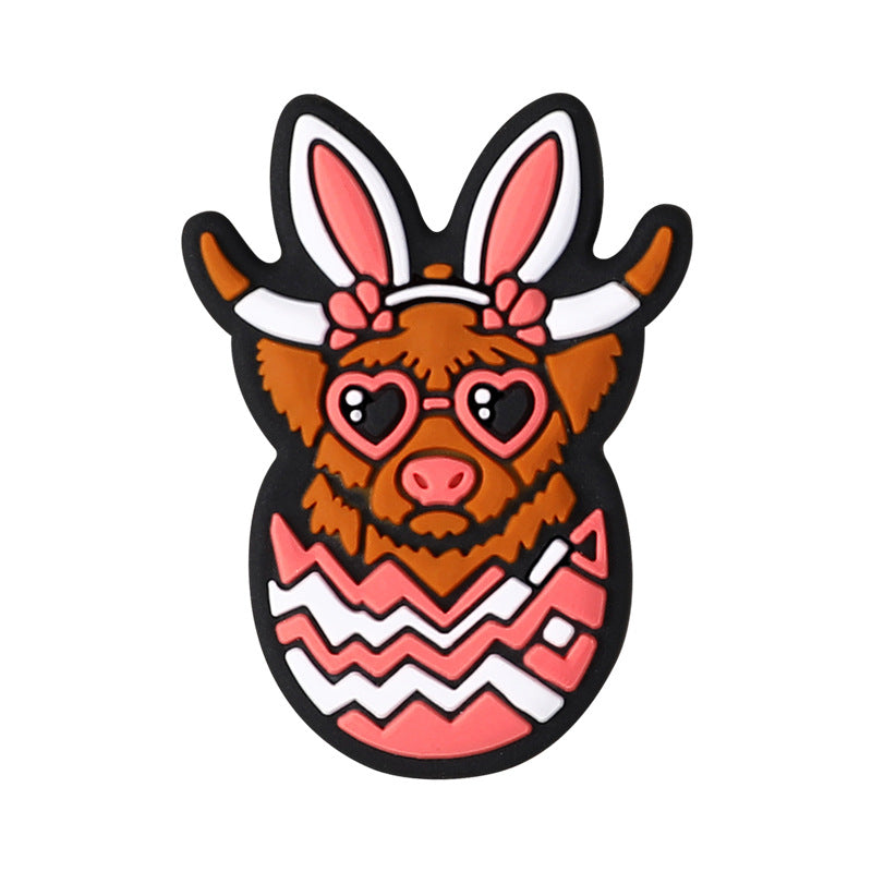 Easter 3D silicone beads, cartoon rabbit, three-dimensional gnome silicone bead accessories