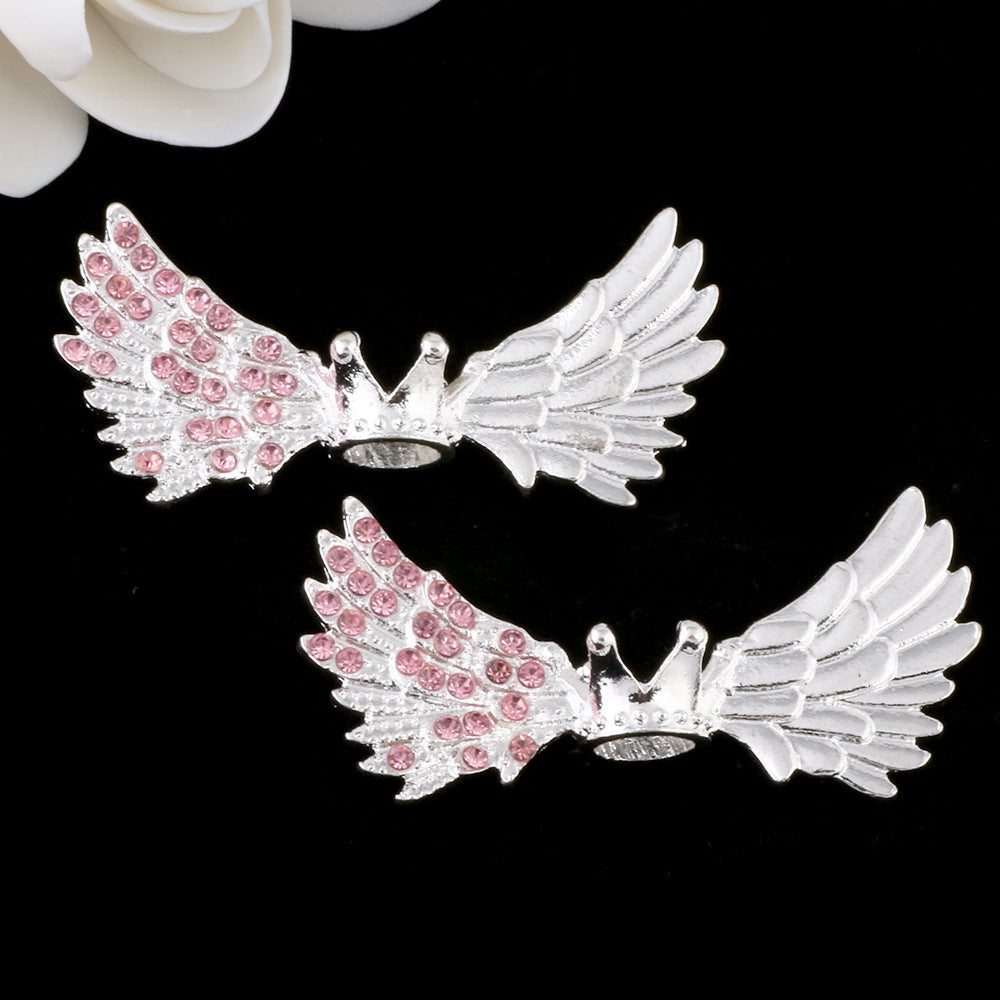 Kimhatter Angel Wing Crown Alloy Bead with Large Hole