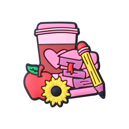 Colorful coffee themed silicone focal beads