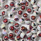 16mm NFL Football Team Beads – Double-Sided Acrylic Round Beads for Game Day Jewelry & Crafts
