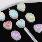 2mm Hole Silver Mocha Alloy Beads for Pen Making (Oval/Heart Shape)