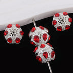 Kimhatter Alloy 6-Eye Diamond Ball Bead with Straight Hole