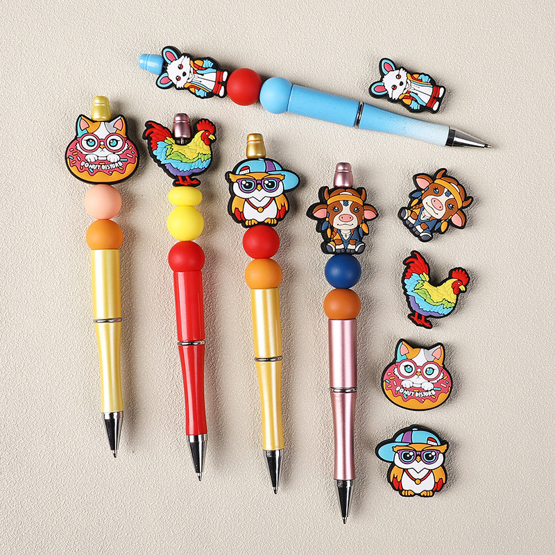 Cute colorful animal silicone focal bead