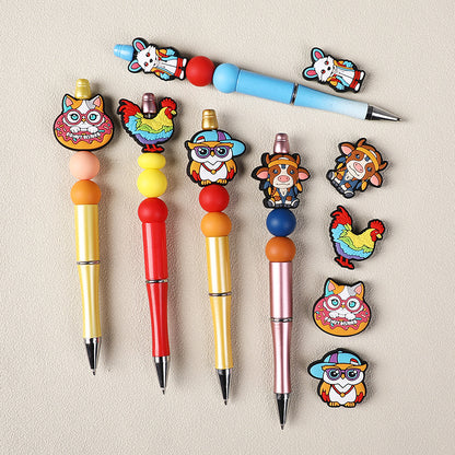 Cute colorful animal silicone focal bead