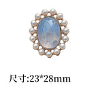 Cloud Fantasy Series Rhombus Alloy Charm with Lace Edge