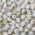 16mm NFL Football Team Beads – Double-Sided Acrylic Round Beads for Game Day Jewelry & Crafts