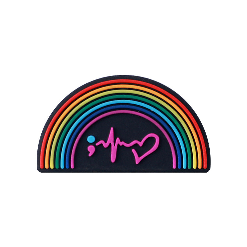 3D Cartoon butterfly & rainbow silicone focal bead