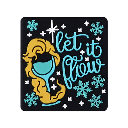 DIY collection of colorful word stickers silicone focal bead