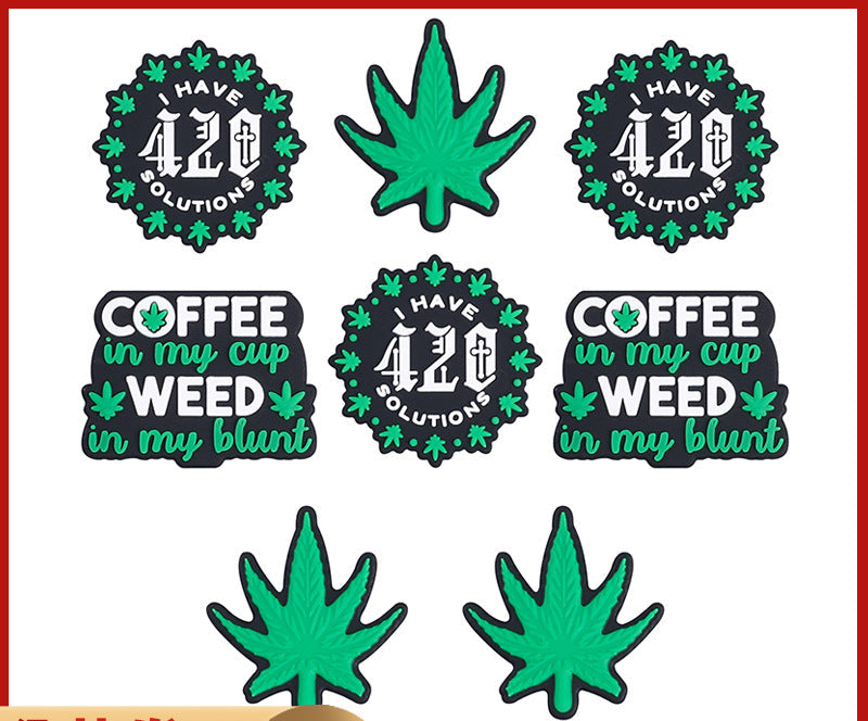 Green leaf silicone focal bead