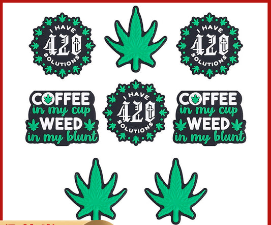 Green leaf silicone focal bead