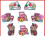 Colorful coffee themed silicone focal beads