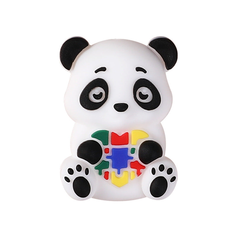 3D food-grade silicone beads -string pen accessories, cartoon animal puppy