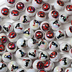 16mm NFL Football Team Beads – Double-Sided Acrylic Round Beads for Game Day Jewelry & Crafts