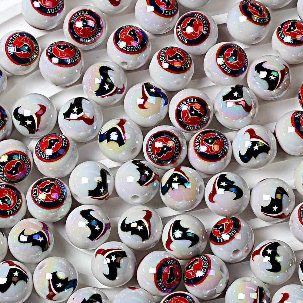 16mm NFL Football Team Beads – Double-Sided Acrylic Round Beads for Game Day Jewelry & Crafts