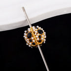 Kimhatter Nepal Heavy-Duty Alloy Pumpkin Bead with Rhinestones & Diamond Ball
