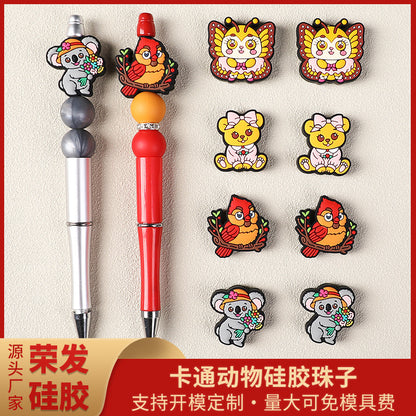 DIY high-appearation-level cartoon silicone beads, animal butterfly bird focal bead