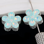 Kimhatter Mocha Alloy 5-Petal Flower Diamond Ball Beads with Straight Hole
