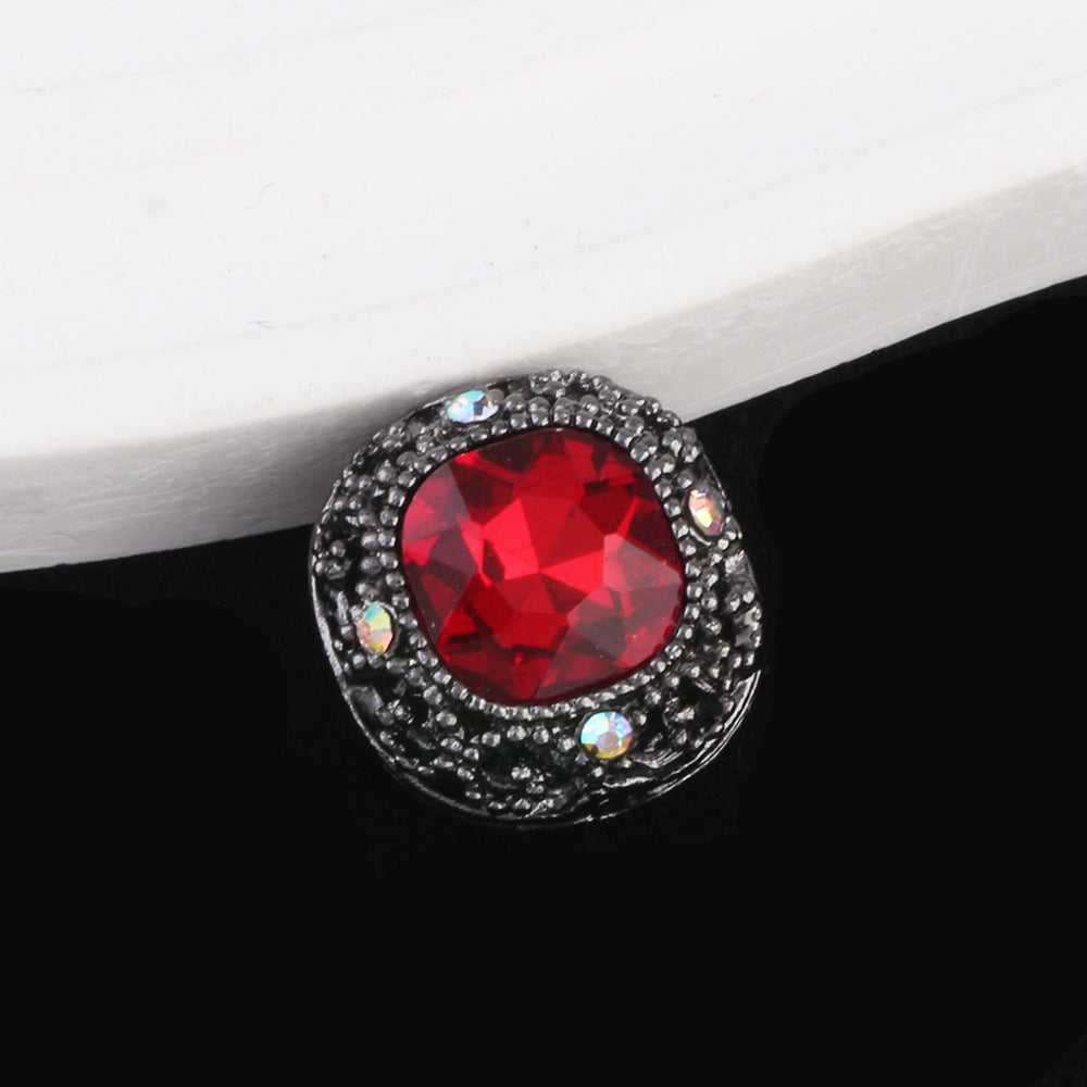 Kimhatter Silver Small Square Rhinestone Alloy Diamond Ball Bead