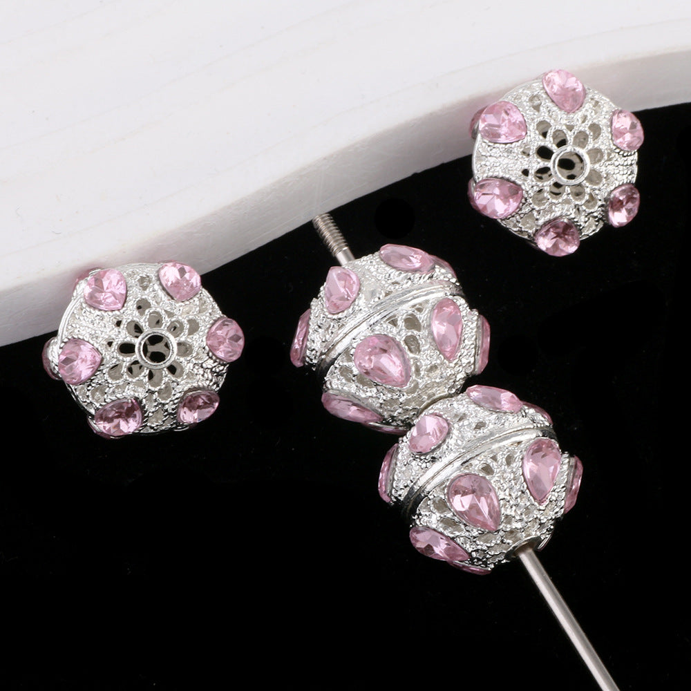 Kimhatter Alloy 6-Eye Diamond Ball Bead with Straight Hole
