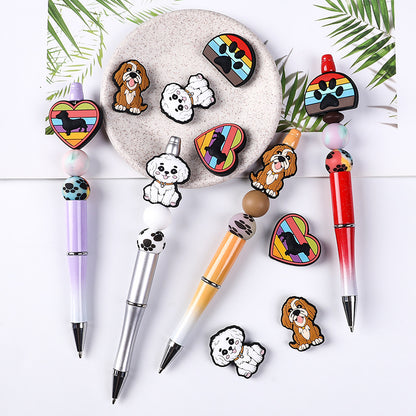 Dog shaped silicone focal bead