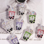 ouble-Sided Milk Tea Alloy Beads with Straight Hole