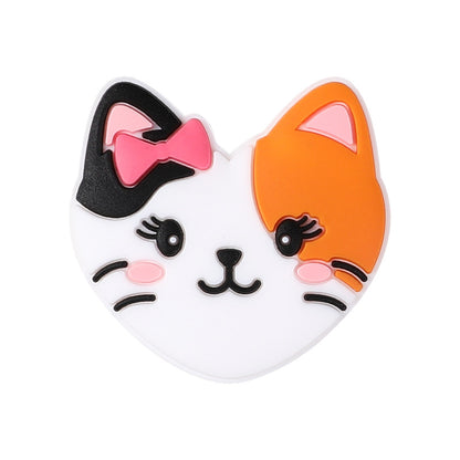 Cute cartoon animal head silicone focal bead