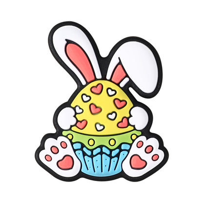 Easter 3D silicone beads, cartoon rabbit, three-dimensional gnome silicone bead accessories