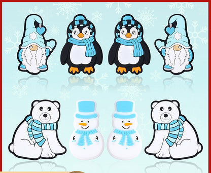 DIY Christmas snowman, penguin, polar bear silicone focal bead