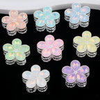 Kimhatter Mocha Alloy 5-Petal Flower Diamond Ball Beads with Straight Hole
