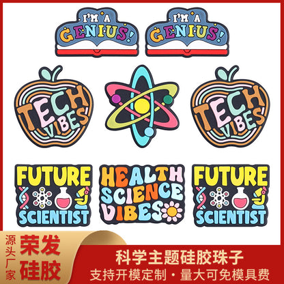 English letter inspirational silicone focal beads