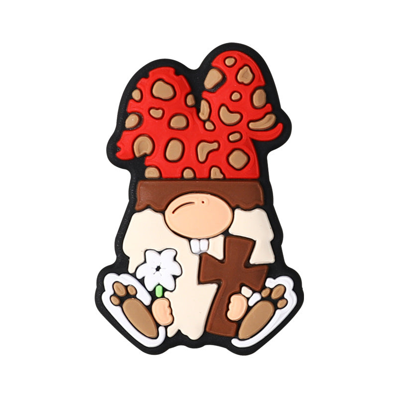 Easter 3D silicone beads, cartoon rabbit, three-dimensional gnome silicone bead accessories