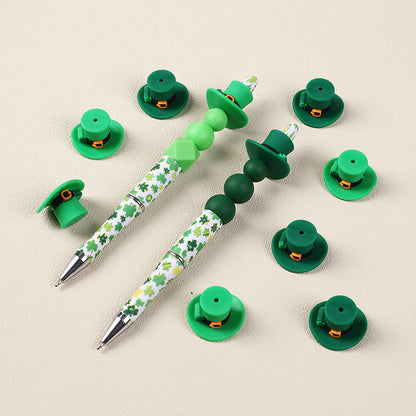 Green Hat silicone focal beads