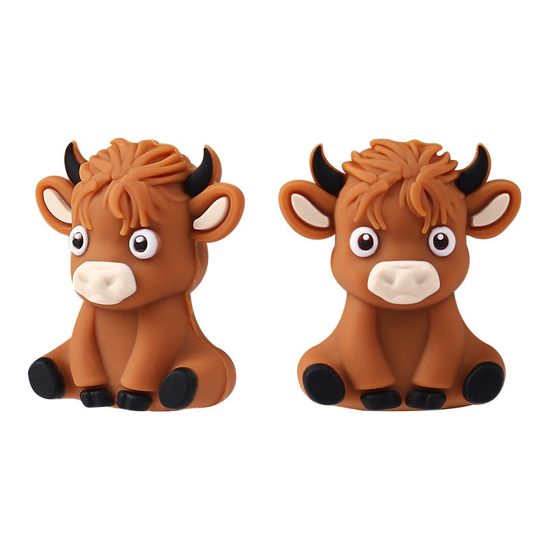 3D Highland cow DIY silicone beads