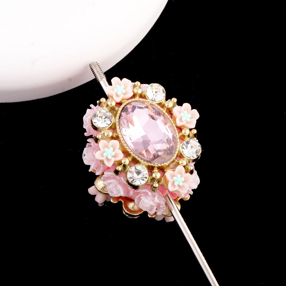 Vintage Floral Ball Zircon Magic Mirror Polymer Clay Bea
